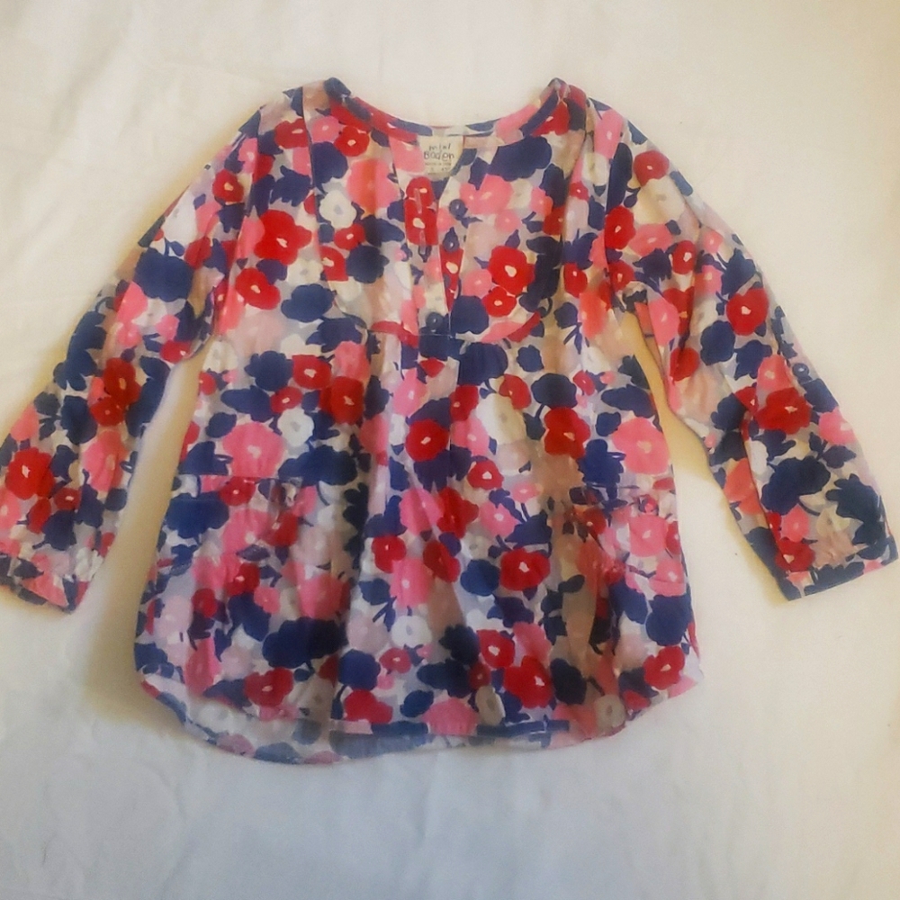Mini Boden Floral front pocket blouse